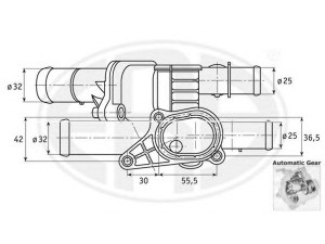 ERA 350145 termostatas, aušinimo skystis 
 Aušinimo sistema -> Termostatas/tarpiklis -> Thermostat
06A 121 111 A