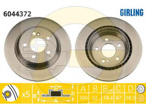 GIRLING 6044372 stabdžių diskas 
 Dviratė transporto priemonės -> Stabdžių sistema -> Stabdžių diskai / priedai
2204230212, A2204230212