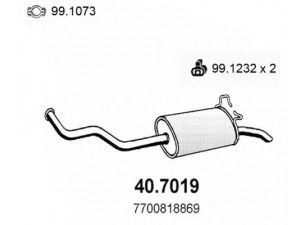 ASSO 40.7019 galinis duslintuvas 
 Išmetimo sistema -> Duslintuvas
7700818869, 7700818870, 7700818871