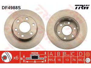 TRW DF4988S stabdžių diskas 
 Dviratė transporto priemonės -> Stabdžių sistema -> Stabdžių diskai / priedai
2996027, 7186309
