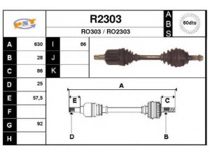 SNRA R2303 kardaninis velenas 
 Ratų pavara -> Kardaninis velenas
TDB104980