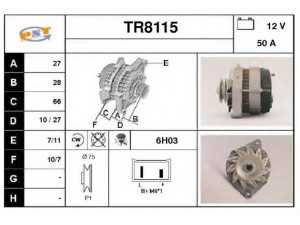 SNRA TR8115 kintamosios srovės generatorius 
 Elektros įranga -> Kint. sr. generatorius/dalys -> Kintamosios srovės generatorius
7700710342