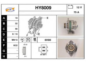 SNRA HY8009 kintamosios srovės generatorius 
 Elektros įranga -> Kint. sr. generatorius/dalys -> Kintamosios srovės generatorius
A2T14792, A2T49972, A2T49977, A2T49992