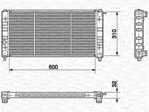 MAGNETI MARELLI 350213636000 radiatorius, variklio aušinimas 
 Aušinimo sistema -> Radiatorius/alyvos aušintuvas -> Radiatorius/dalys
SE021117002A, XO39553340