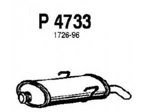 FENNO P4733 galinis duslintuvas 
 Išmetimo sistema -> Duslintuvas
1726-96, 1726-K8