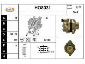 SNRA HO8031 kintamosios srovės generatorius 
 Elektros įranga -> Kint. sr. generatorius/dalys -> Kintamosios srovės generatorius
31100PWA004, AHGA526, A5TB0091
