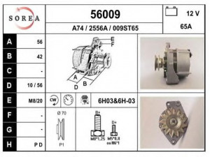 EAI 56009 kintamosios srovės generatorius 
 Elektros įranga -> Kint. sr. generatorius/dalys -> Kintamosios srovės generatorius
068903017T, 068903017TX, 068903031