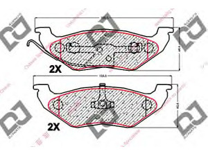 DJ PARTS BP1958 stabdžių trinkelių rinkinys, diskinis stabdys 
 Techninės priežiūros dalys -> Papildomas remontas
5014036AA, 5010936AA