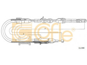 COFLE 11.590 trosas, stovėjimo stabdys 
 Stabdžių sistema -> Valdymo svirtys/trosai
522570, 90189718