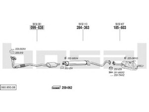 BOSAL 060.950.08 išmetimo sistema 
 Išmetimo sistema -> Išmetimo sistema, visa