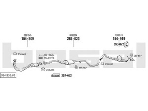 BOSAL 034.335.70 išmetimo sistema 
 Išmetimo sistema -> Išmetimo sistema, visa