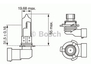 BOSCH 1 987 302 152 lemputė, prožektorius; lemputė, priekinis žibintas; lemputė, rūko žibintas 
 Elektros įranga -> Pagalbiniai žibintai/dalys -> Prožektorius/dalys -> Lemputė, prožektorius