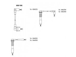 BREMI 600/106 uždegimo laido komplektas 
 Kibirkšties / kaitinamasis uždegimas -> Uždegimo laidai/jungtys
7700742837, 7700850475