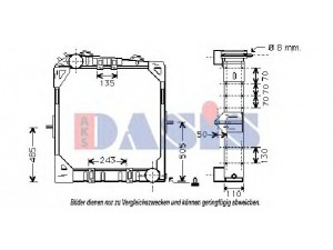 AKS DASIS 130610T radiatorius, variklio aušinimas 
 Aušinimo sistema -> Radiatorius/alyvos aušintuvas -> Radiatorius/dalys
0005001103, 0005001203, 0005015901
