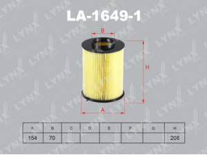 LYNXauto LA-1649-1 oro filtras 
 Techninės priežiūros dalys -> Techninės priežiūros intervalai
1448616, 1477153, 1496204, 1690582
