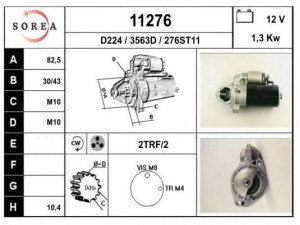EAI 11276 starteris 
 Elektros įranga -> Starterio sistema -> Starteris
0031512801, 0041518101