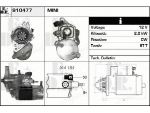 EDR 910477 starteris 
 Elektros įranga -> Starterio sistema -> Starteris
12417791335