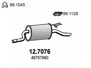 ASSO 12.7076 galinis duslintuvas 
 Išmetimo sistema -> Duslintuvas
46757980, 46757981, 46788950, 46788951