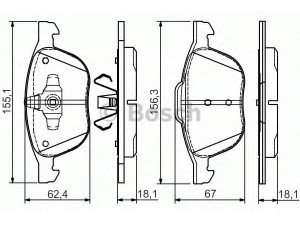 BOSCH 0 986 495 023 stabdžių trinkelių rinkinys, diskinis stabdys
1223682, 1321517, 1360305, 1519528