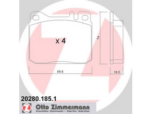 ZIMMERMANN 20280.185.1 stabdžių trinkelių rinkinys, diskinis stabdys 
 Techninės priežiūros dalys -> Papildomas remontas
281 698 151, 281 698 151 A, 281 698 151 B