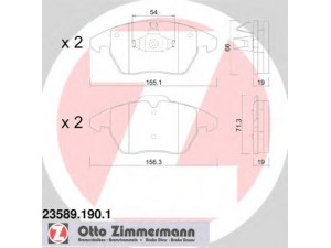 ZIMMERMANN 23589.190.1 stabdžių trinkelių rinkinys, diskinis stabdys 
 Techninės priežiūros dalys -> Papildomas remontas
8X0 698 151, 16 099 879 80, 425260