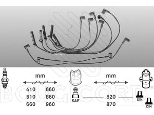 BOUGICORD 4111 uždegimo laido komplektas 
 Kibirkšties / kaitinamasis uždegimas -> Uždegimo laidai/jungtys
1301500018