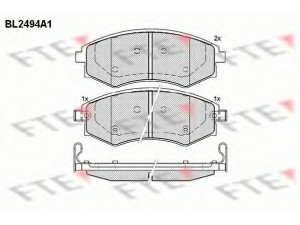 FTE BL2494A1 stabdžių trinkelių rinkinys, diskinis stabdys 
 Techninės priežiūros dalys -> Papildomas remontas
48130-08050, 48130-08150, 48130-08151
