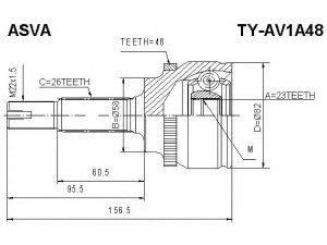 ASVA TY-AV1A48 jungčių komplektas, kardaninis velenas 
 Ratų pavara -> Sujungimai/komplektas
43470-09A39, 43470-09N30, 43470-09N40
