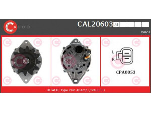 CASCO CAL20603AS kintamosios srovės generatorius
8970232630, 8970232631, LR24038