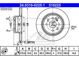 ATE 24.0310-0225.1 stabdžių diskas 
 Dviratė transporto priemonės -> Stabdžių sistema -> Stabdžių diskai / priedai
5 69 209, 90512909