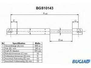 BUGIAD BGS10143 dujinė spyruoklė, bagažinė 
 Priedai -> Bagažinė/pakrovimo skyrius
81ABD406A10BB, 86ABW406A10CA