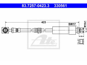ATE 83.7257-0423.3 stabdžių žarnelė