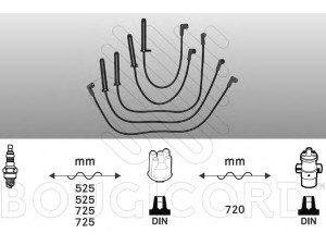 BOUGICORD 7217 uždegimo laido komplektas 
 Kibirkšties / kaitinamasis uždegimas -> Uždegimo laidai/jungtys
1063611