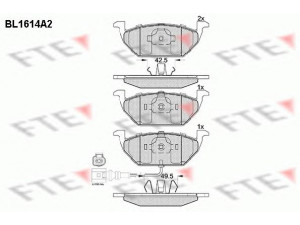 FTE BL1614A2 stabdžių trinkelių rinkinys, diskinis stabdys 
 Techninės priežiūros dalys -> Papildomas remontas
1J0 698 151 D, 1J0 698 151 F, 1J0 698 151 G