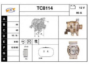 SNRA TC8114 kintamosios srovės generatorius 
 Elektros įranga -> Kint. sr. generatorius/dalys -> Kintamosios srovės generatorius
V75350958005, A5TG0891ZEB