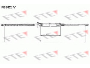 FTE FBS02077 trosas, stovėjimo stabdys 
 Stabdžių sistema -> Valdymo svirtys/trosai
6Q0 609 721 B, 6Q0 609 721 D, 6Q0 609 721 H