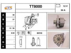 SNRA TT8000 kintamosios srovės generatorius 
 Elektros įranga -> Kint. sr. generatorius/dalys -> Kintamosios srovės generatorius
0056668200, AT364, AT564