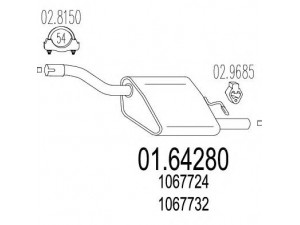 MTS 01.64280 galinis duslintuvas 
 Išmetimo sistema -> Duslintuvas
1067724, 1067732, 1121698, 1230591