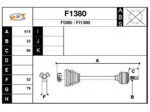 SNRA F1380 kardaninis velenas 
 Ratų pavara -> Kardaninis velenas