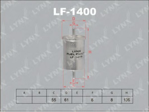 LYNXauto LF-1400 kuro filtras 
 Techninės priežiūros dalys -> Papildomas remontas
16400-00QAA, 44 08 101, 7700 845 961