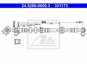 ATE 24.5286-0600.3 stabdžių žarnelė 
 Stabdžių sistema -> Stabdžių žarnelės
4806 H8, 4650A529, 4806 H8