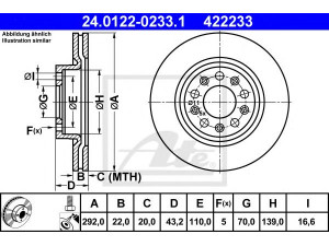 ATE 24.0122-0233.1 stabdžių diskas 
 Dviratė transporto priemonės -> Stabdžių sistema -> Stabdžių diskai / priedai
46843611, 51760274, 51767380