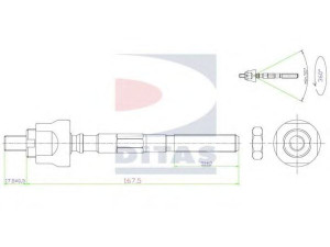 DITAS A2-5543 vidinė skersinė vairo trauklė 
 Vairavimas -> Vairo mechanizmo sujungimai
53010-S04-000, 53010-S04-J51, 53521-SH3-003