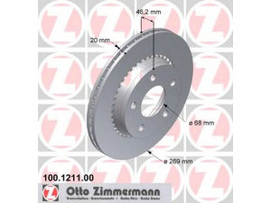 ZIMMERMANN 100.1211.00 stabdžių diskas 
 Dviratė transporto priemonės -> Stabdžių sistema -> Stabdžių diskai / priedai
447 615 601 A