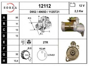 EAI 12112 starteris 
 Elektros įranga -> Starterio sistema -> Starteris
8973658240, S13555