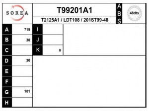 EAI T99201A1 kardaninis velenas