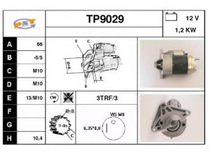 SNRA TP9029 starteris 
 Elektros įranga -> Starterio sistema -> Starteris
7700759289, 7700851491, 7701499233