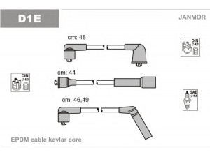 JANMOR D1E uždegimo laido komplektas 
 Kibirkšties / kaitinamasis uždegimas -> Uždegimo laidai/jungtys