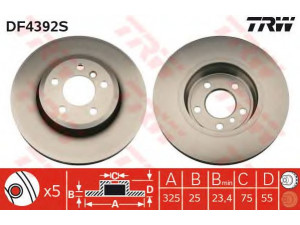 TRW DF4392S stabdžių diskas 
 Dviratė transporto priemonės -> Stabdžių sistema -> Stabdžių diskai / priedai
34113400151