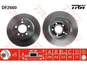 TRW DF2660 stabdžių diskas 
 Dviratė transporto priemonės -> Stabdžių sistema -> Stabdžių diskai / priedai
271794, 2717940, 31262099, 9140144